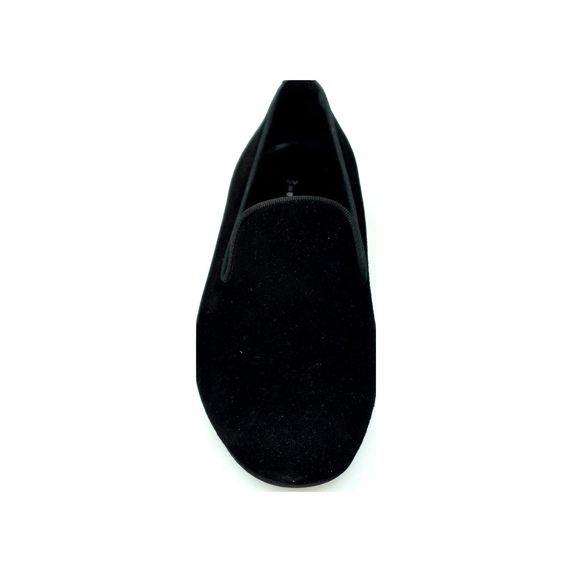 Mocassino da uomo Boris MS20 in camoscio nero con punta tonda, scarpa elegante di Wish Dance Shop.