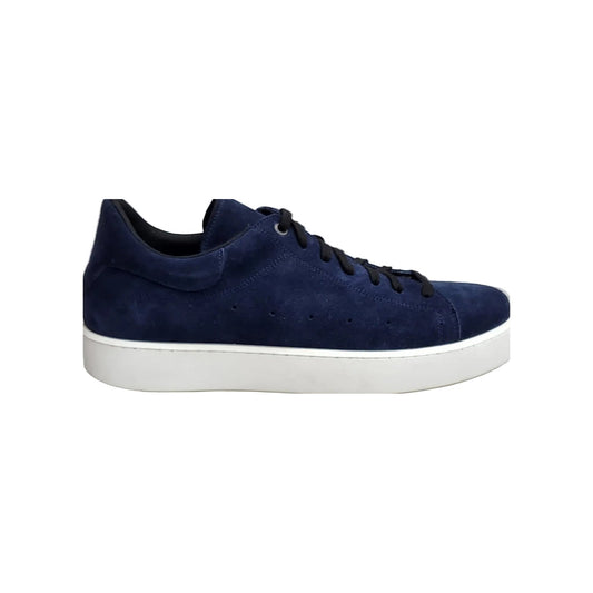 Sneaker NIKOLAS SK5 in vero camoscio blu notte con suola in microfibra bianca e interni traspiranti, marca Wish Dance Shop