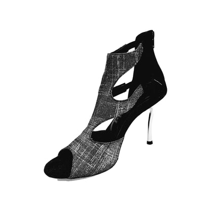 Scarpa da donna Nina Fish in Fish Carbon Boreale con tacco in camoscio nero, elegante e comoda.