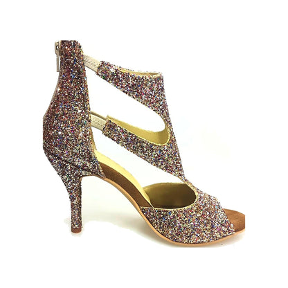 Sandalo da Donna in Kristal Multicolor Foderato in Pelle Nina Kristall Wish Dance, vista laterale