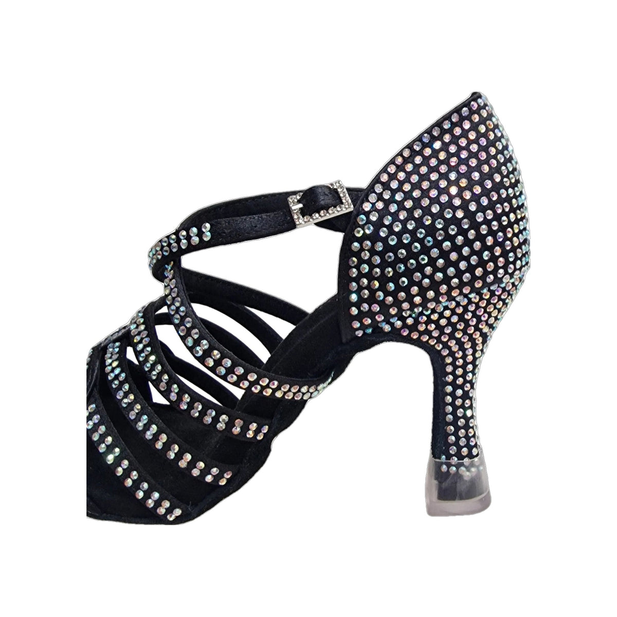 Scarpa da Ballo da Donna in Raso Nero cinturino incrociato al Collopiede NORA Dreams Black Wish Dance, vista posteriore