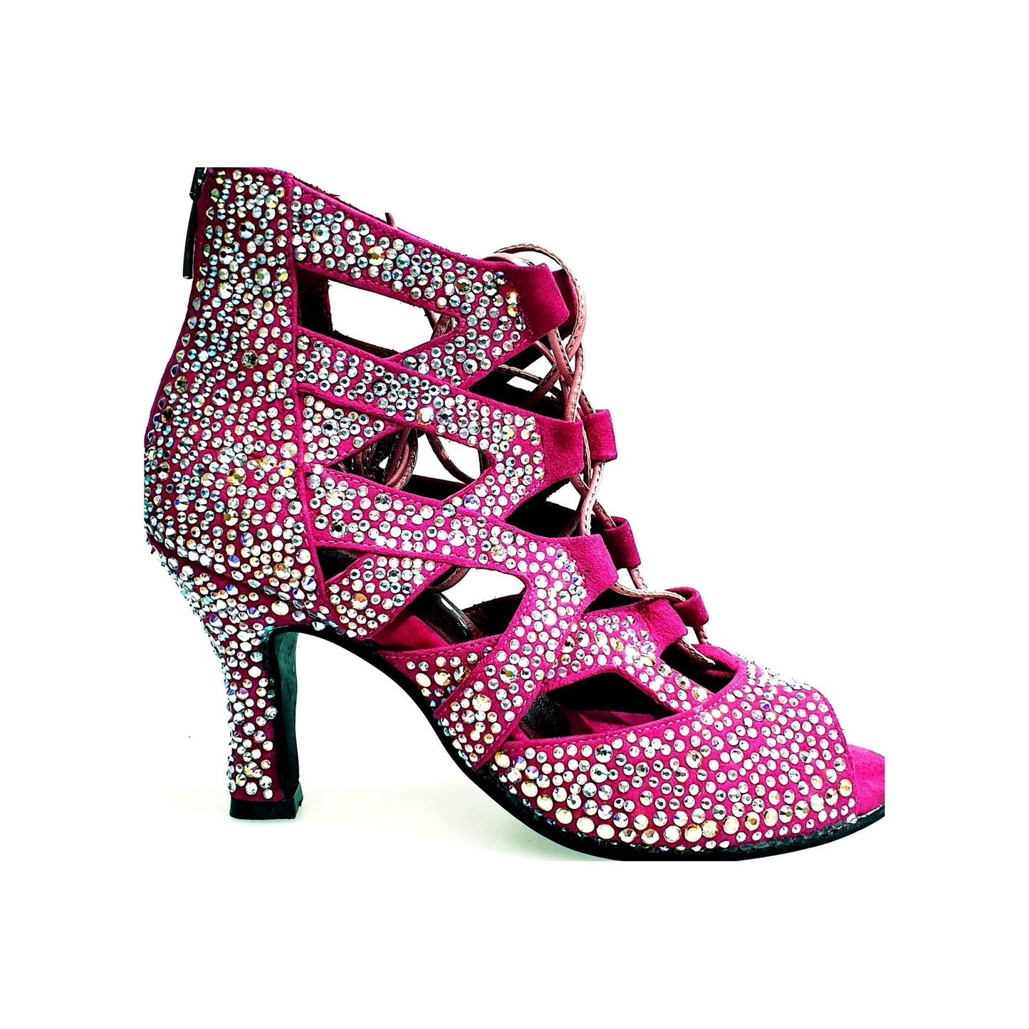 Sandalo a Tronchetto in Camoscio Fuxia Olimpya Extra Plus Wish Dance, vista laterale
