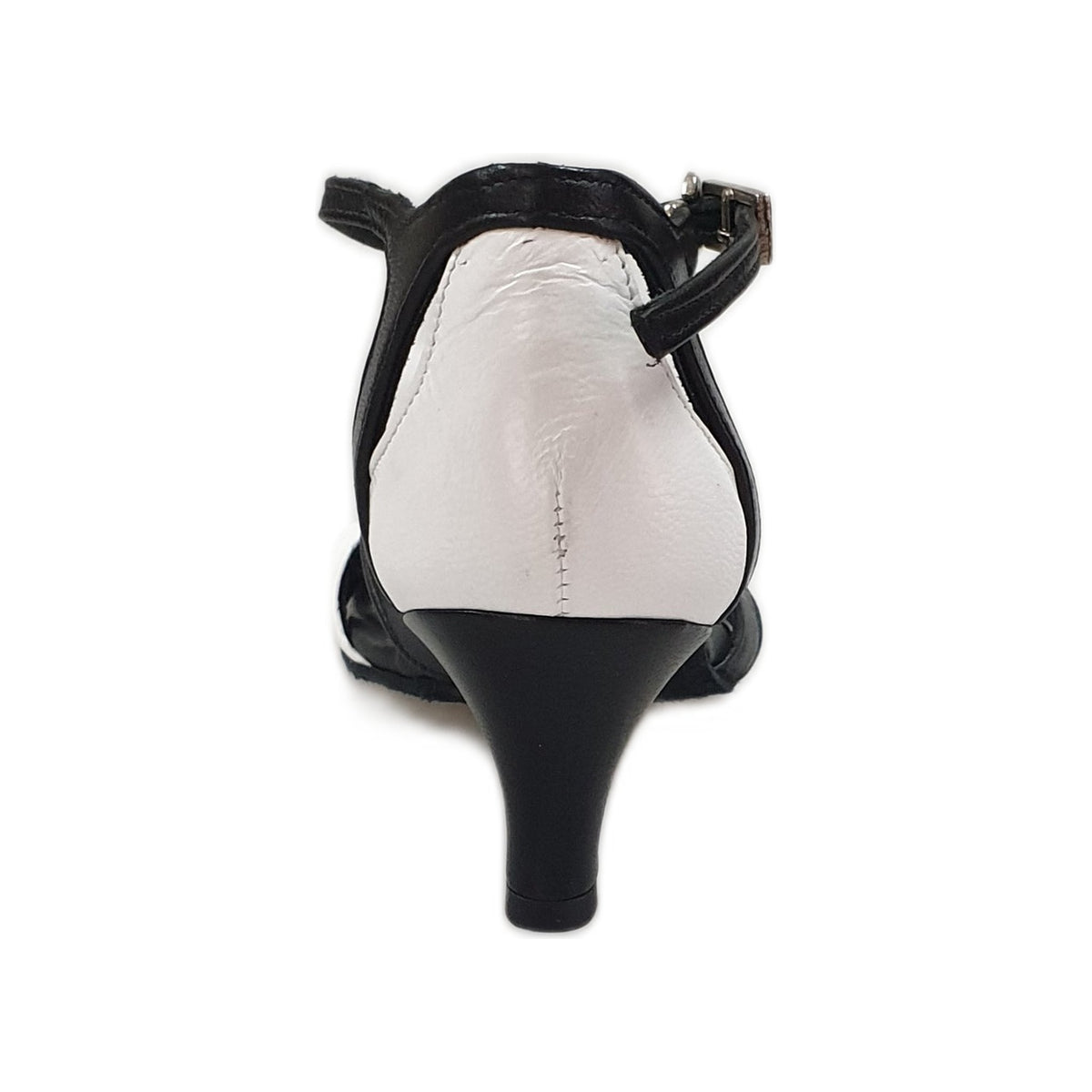 Scarpa da donna Outlet OndaVB in pelle bianca e nera, con design elegante e dettagli raffinati.