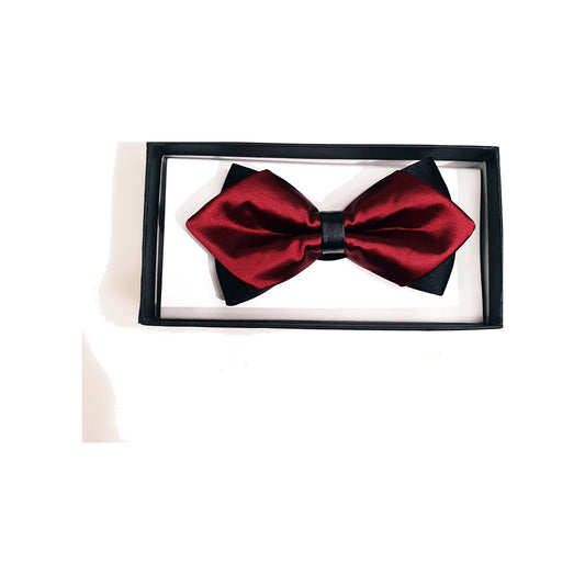 Papillon Wish Dance Shop doppio a punta fantasia colore Bordeaux sovrapposto a base nera, elegante accessorio da ballo.