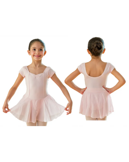 Corpo da bambina Wish Dance Shop PACHITA (RD/NA) in cotone elastico con gonnellino in chiffon, mezza manica, foderato e decorato.