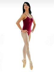 Carica immagine nella Galleria, MEDORA (RD/NA/B/S) - Body Danza Classica da donna in Cottonlycra Bielastica nera spalline singole Sottili con microfibra con Pettorina antisudore sul petto
