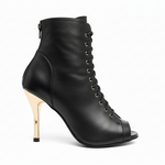 Carica immagine nella Galleria, ALEXIS White Angel (Art. 132) - Mezzo Stivaletto con Zip in Pelle Bianca Tacco a Spillo in Alluminio Laminato Argento
