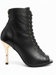 Load image into Gallery viewer, ALEXIS White Angel (Art. 132) - Mezzo Stivaletto con Zip in Pelle Bianca Tacco a Spillo in Alluminio Laminato Argento