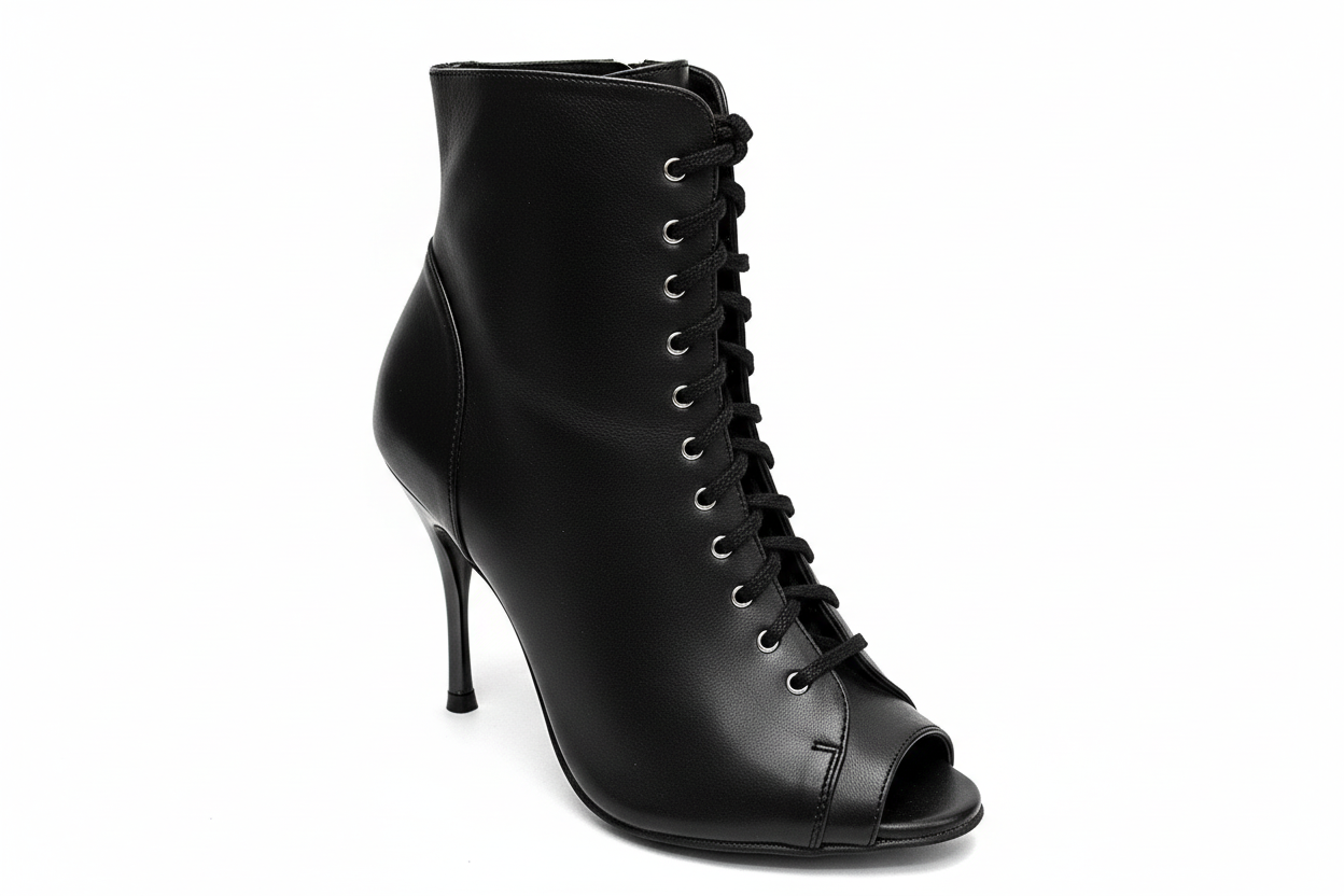 Stivaletto bianco Wish Dance Shop Alexis Angel Art. 132 con zip, tacco a spillo in alluminio laminato argento, pelle lucida.
