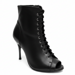 Carica immagine nella Galleria, ALEXIS White Angel (Art. 132) - Mezzo Stivaletto con Zip in Pelle Bianca Tacco a Spillo in Alluminio Laminato Argento
