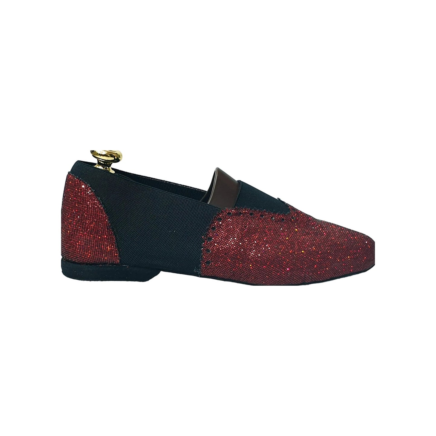 Prisma rosso elastico nero Roly 06, accessorio di moda con design colorato e tessuto elastico, immagine in primo piano.