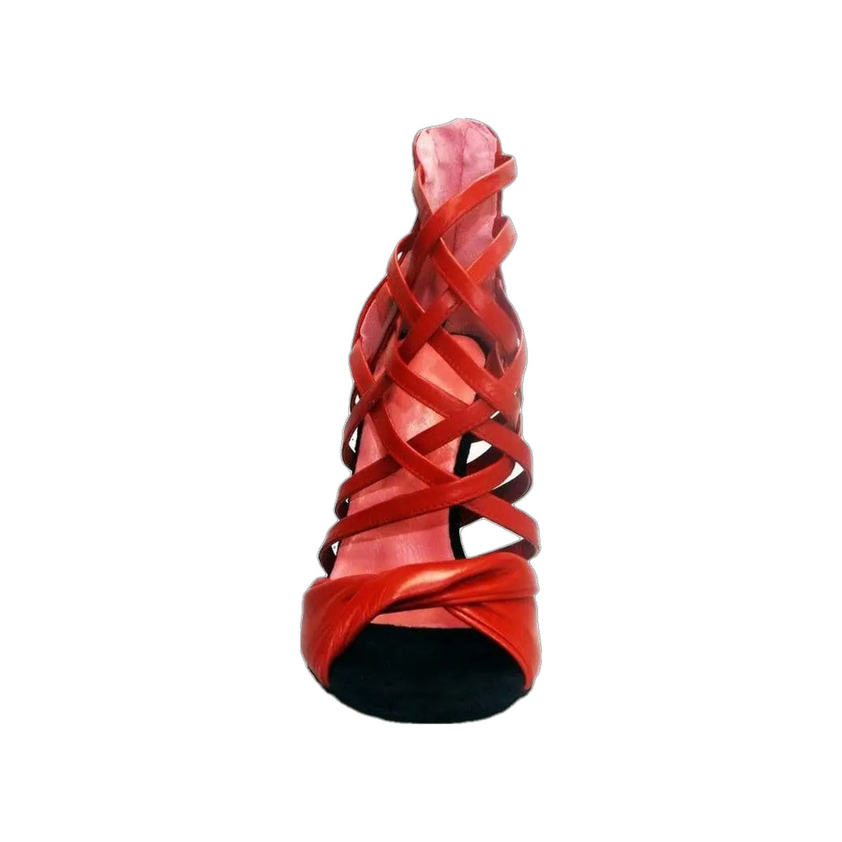 Sandalo Alto da Donna in Pelle Rossa Natalia Wish Dance, vista tre quarti
