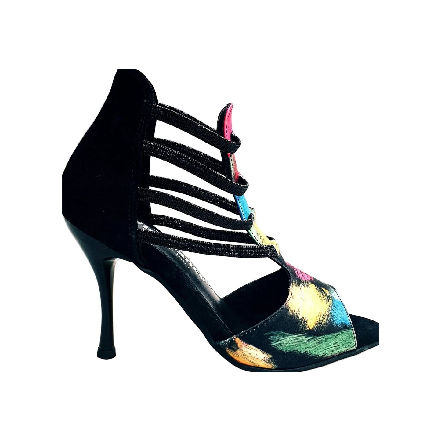 Sandalo da Donna in Tessuto Picasso Nero Iris Fantasy Black Wish Dance, vista laterale