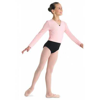 Scaldacuore per bambina Silvya in morbido cotone lycra bielastico, manica lunga, ideale per bambini, Wish Dance Shop
