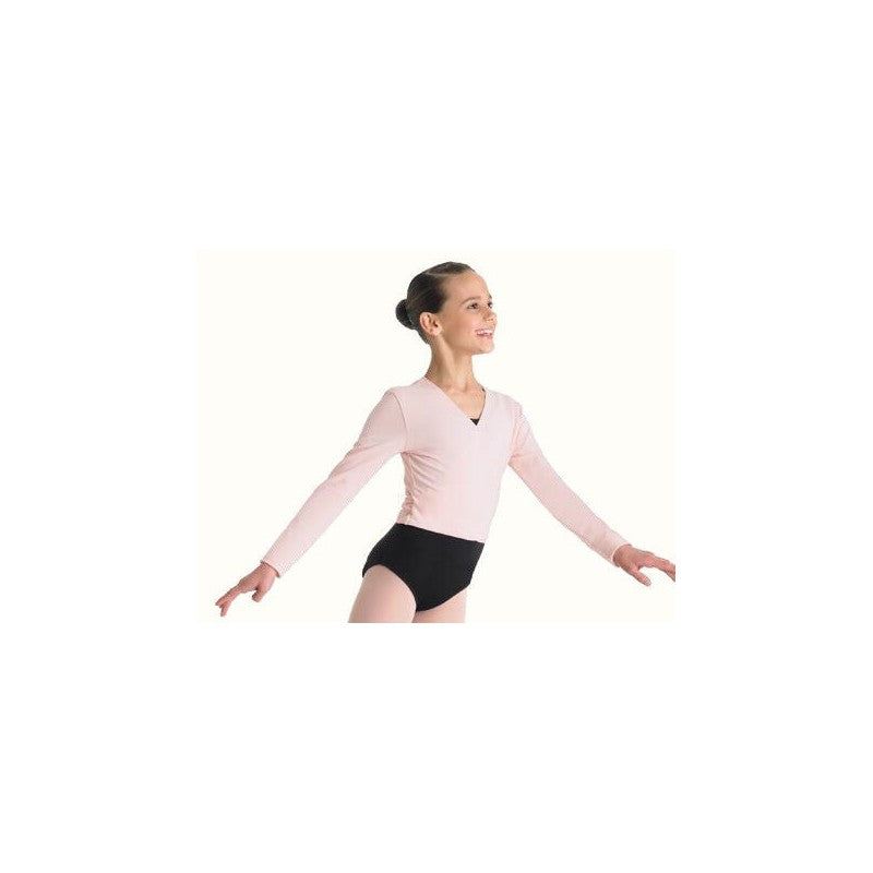 Scaldacuore bambina Silvya RD in cotone lycra morbido con maniche lunghe, ideale per bambini, marca Wish Dance Shop