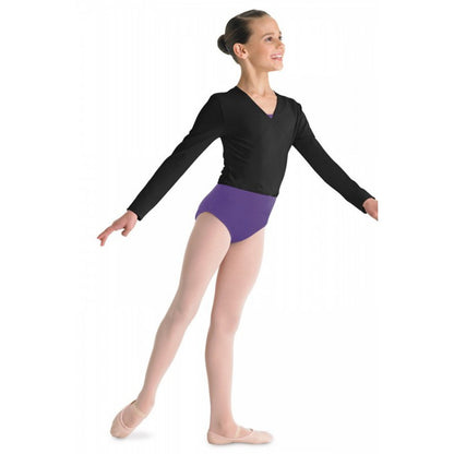 Scaldacuore per bambina Silvya (RD) in morbido cotone lycra, manica lunga, incrociato, colore rosso.