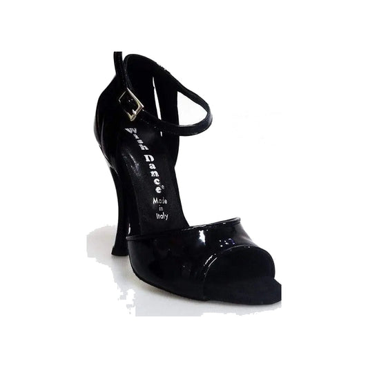 Scarpa da donna Wishdance Asia QA 35B in vernice nera, elegante e di alta qualità, con finiture lucide e stile raffinato