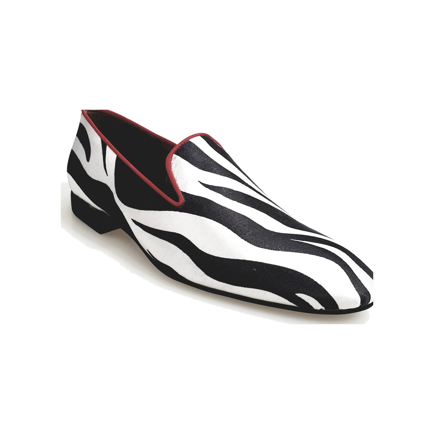 Mocassino in Raso seta Zebrato Profilo Rosso Forma Lunga Sebras / Zebra Wish Dance, vista laterale