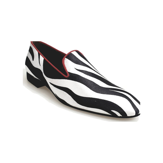 Mocassino in Raso seta Zebrato Profilo Rosso Forma Lunga Sebras / Zebra Wish Dance, vista laterale