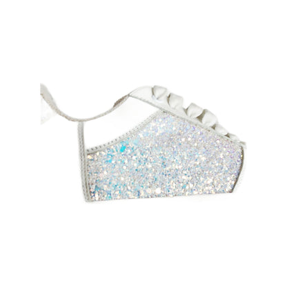 Sneaker in Pelle Bianca Fori Traspiranti inserti Kristall Celeste Perla Boreale Foderata in tessuto, dettaglio suola