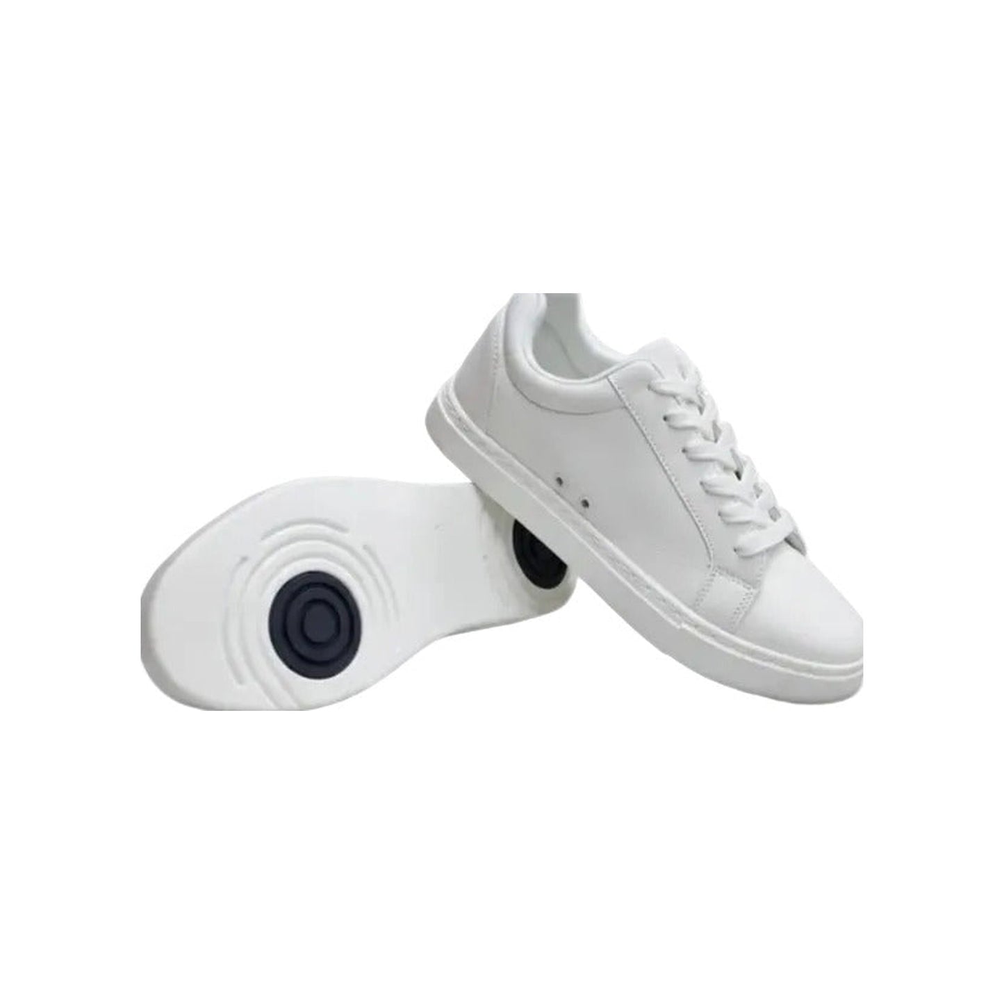 Sneaker ecopelle bianca e nera Suprema White Black Vortex (FCE) con suola in gomma e resina, design leggero e confortevole.