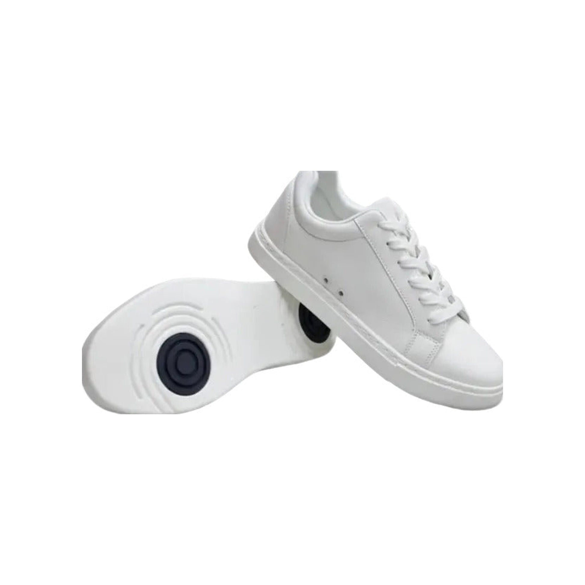 Sneaker ecopelle bianca e nera Suprema White Black Vortex (FCE) con suola in gomma e resina, design leggero e confortevole.