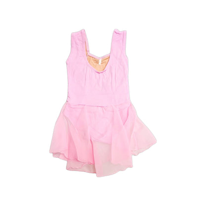 Body danza classica senza maniche per bambina, in cotone elastico con gonna in chiffon, marca Wish Dance Shop.