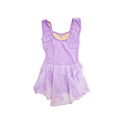 Body Danza Classica Spallina Smanicata da Bambina in Cotone Bielastico ANILDA Wish Dance, vista indossata