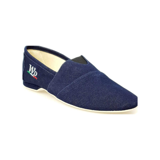 Espadrillas Tommy in tessuto blu jeans con suola in iuta, scarpe estive casual per donna.
