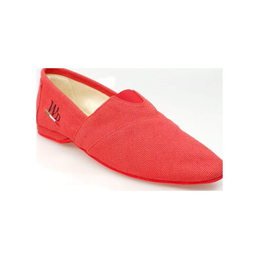 Espadrillas Tommy in tessuto rosso con suola naturale, scarpe estive leggere e confortevoli per look casual.