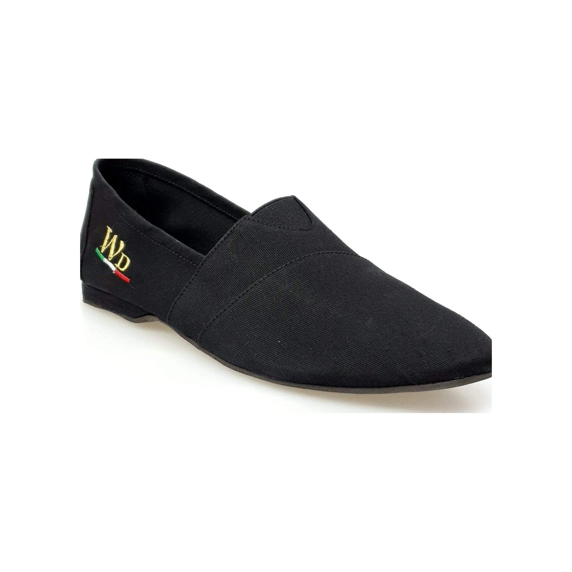 Espadrillas Tommy in tessuto nero con suola in corda, stile casual e comodo, ideale per l'estate.