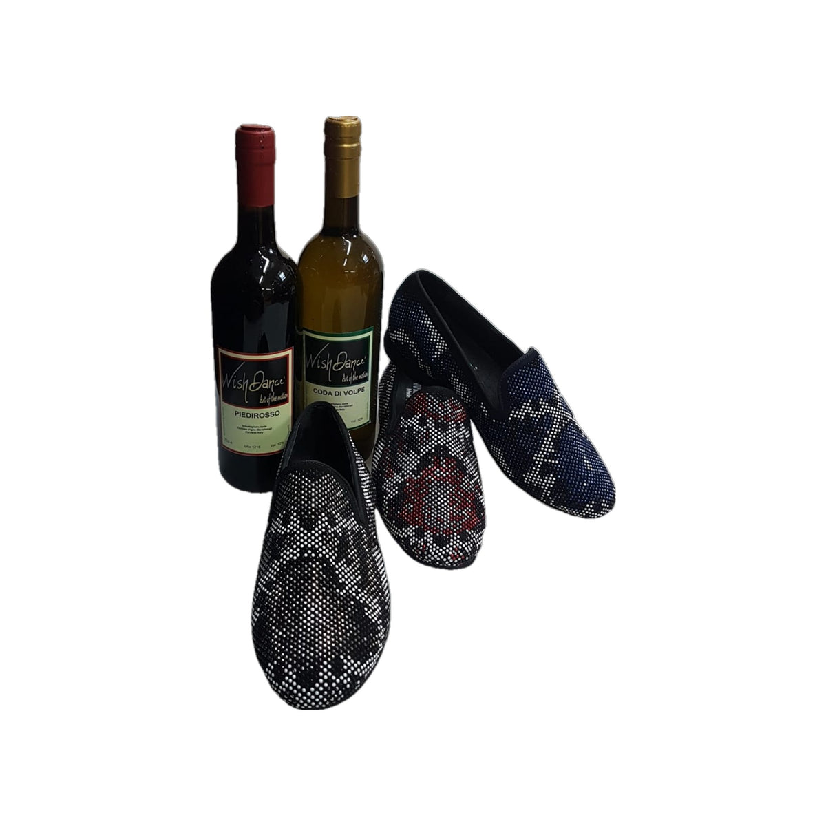 Mocassino uomo Viper Black (800PJ) in camoscio nero con dettagli Swarovski bianchi e neri, suola in Mini Microlight.