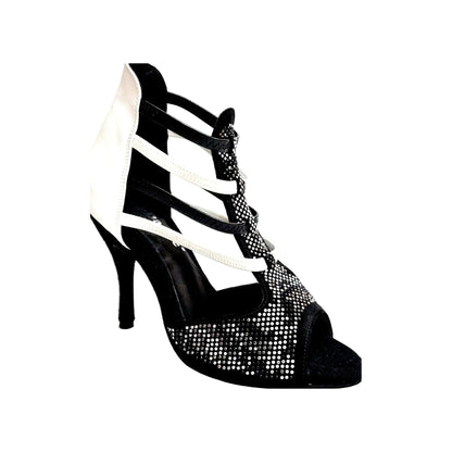Sandalo da Donna in Camoscio Nero Livrea Vipera Viper Black/White Wish Dance, vista laterale