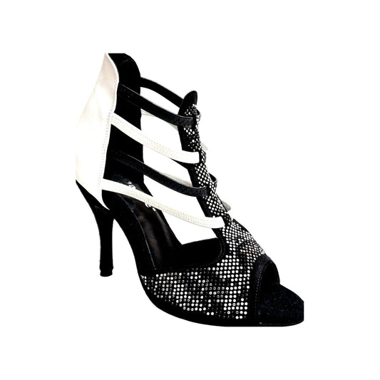 Sandalo da Donna in Camoscio Nero Livrea Vipera Viper Black/White Wish Dance, vista laterale