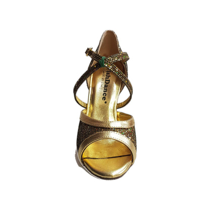 Sandalo donna Wendi/BO-N Wish Dance Shop in pelle e dettagli oro, modello Boreale Oro, con design elegante e comodo.