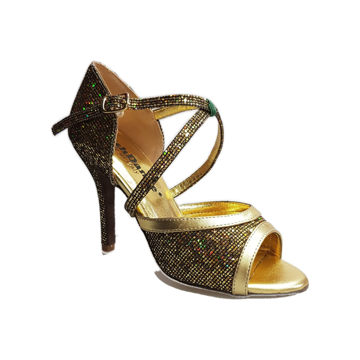 Sandalo da donna Wish Dance Shop Wendi/BO-N in pelle oro e dettagli in boreale oro, elegante e comodo.