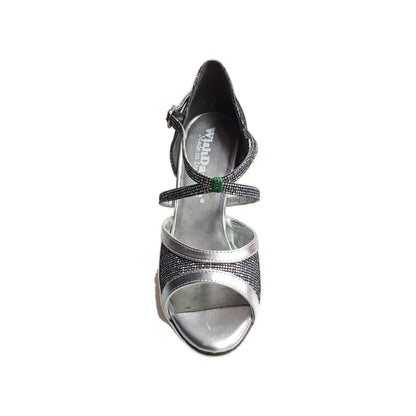 Sandalo donna Wendi/BO-N Wish Dance Shop in pelle argento e Boreale Silver, con cinturino e suola elegante.