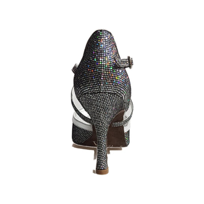 Sandalo Wendi/BO-N Wish Dance Shop in pelle argento e Boreale Silver, scarpa da donna elegante e confortevole.