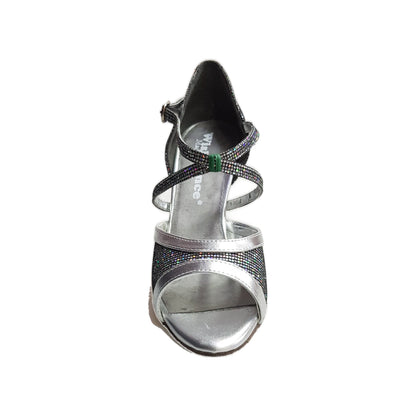 Sandalo donna Wendi/BO-N in Boreale Silver e pelle argento, scarpa estiva con cinturino e suola in gomma.
