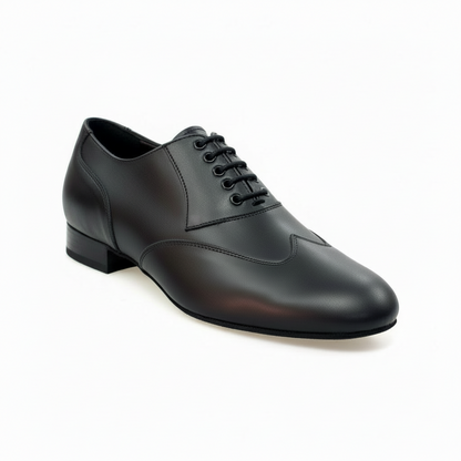 Scarpe stringate Wish Dance Shop COTISO 108N in pelle e vernice nera, stile Oxford con coda di rondine, dettaglio elegante.