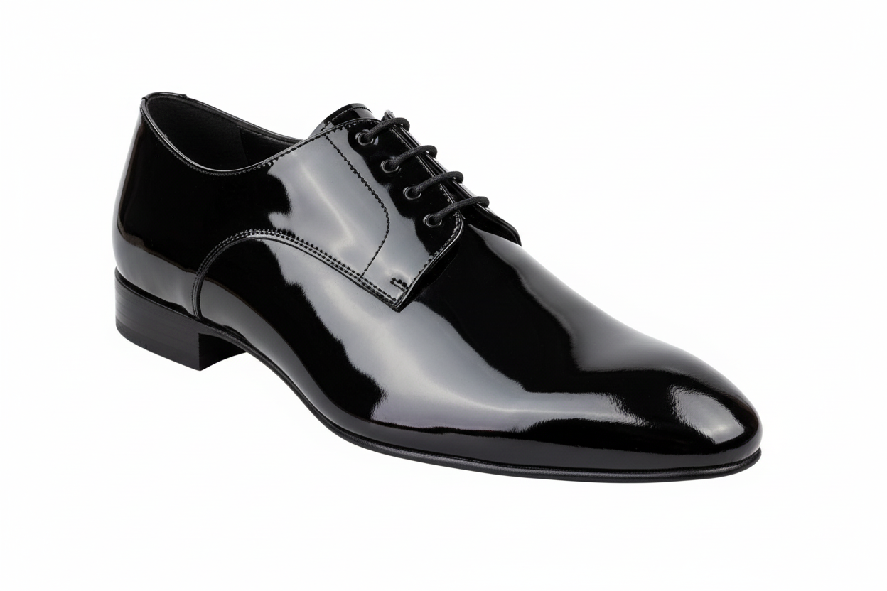Scarpa derby uomo Wish Dance Shop in pelle nera con suola flessibile e design classico, ideale per look eleganti e comodi.