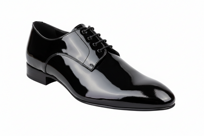 Scarpa derby uomo Wish Dance Shop in pelle nera con suola flessibile e design classico, ideale per look eleganti e comodi.