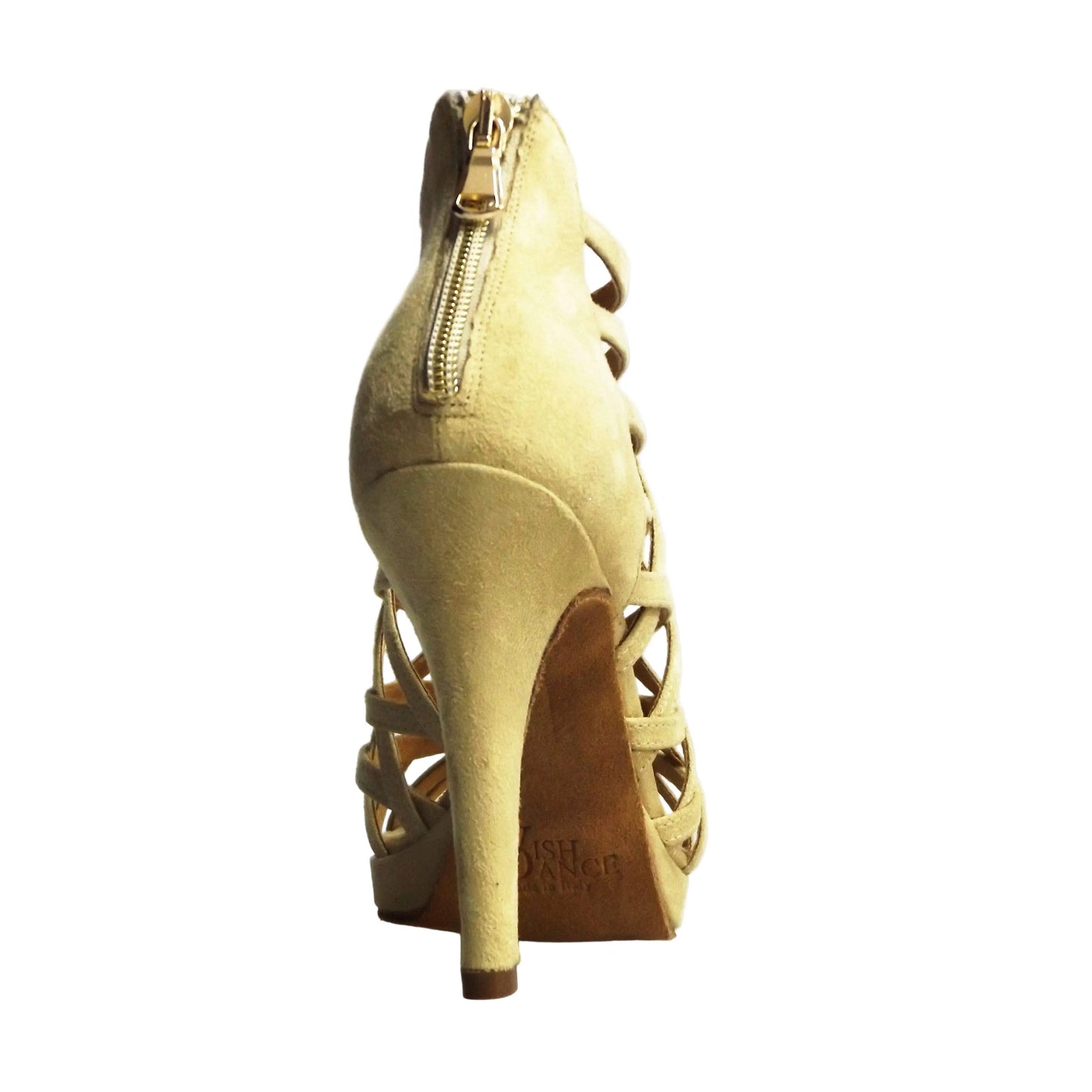 Scarpa da donna Intrigo (780) in camoscio beige con tacco a spillo e plateau, marca Wish Dance Shop