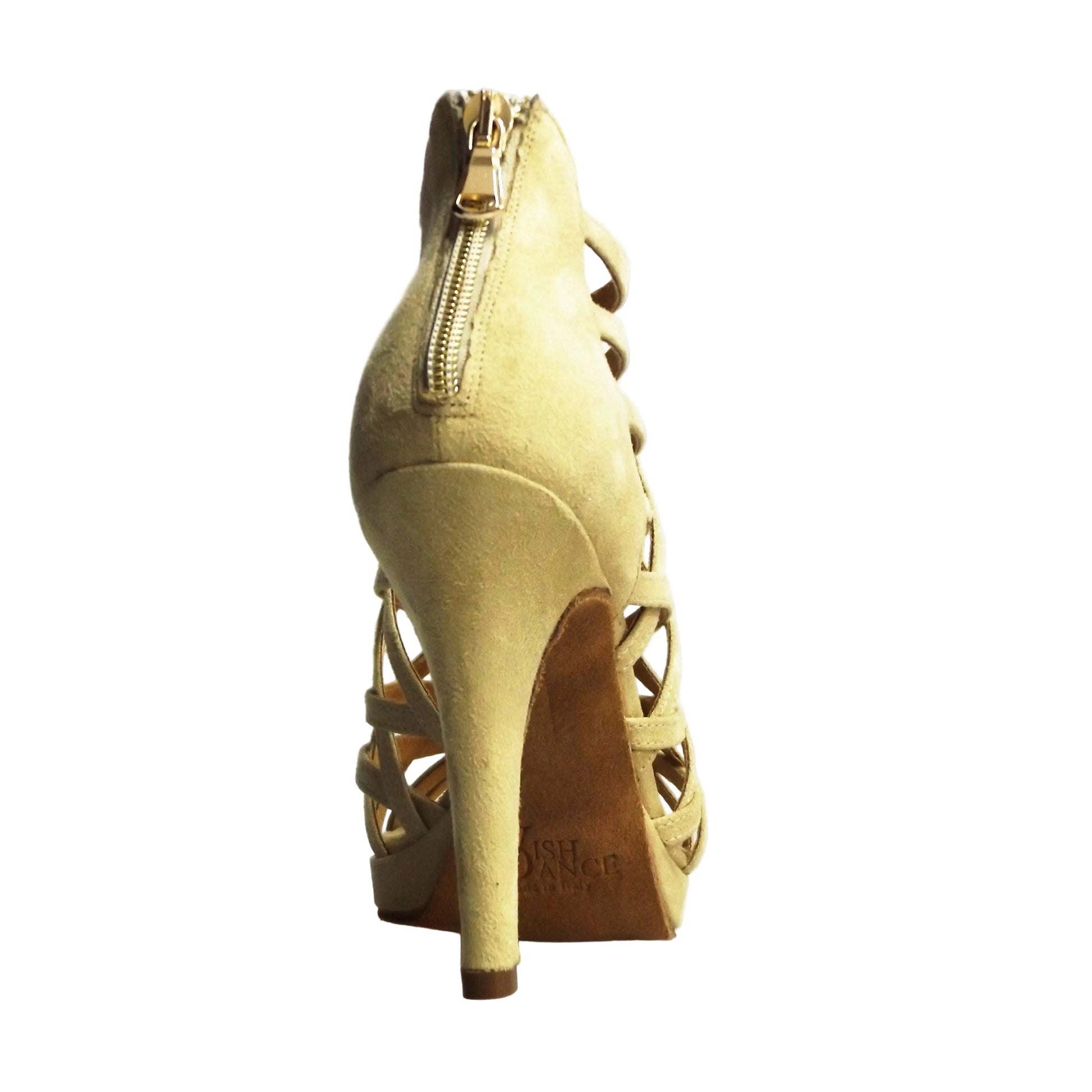 Scarpa da donna Intrigo (780) in camoscio beige con tacco a spillo e plateau, marca Wish Dance Shop