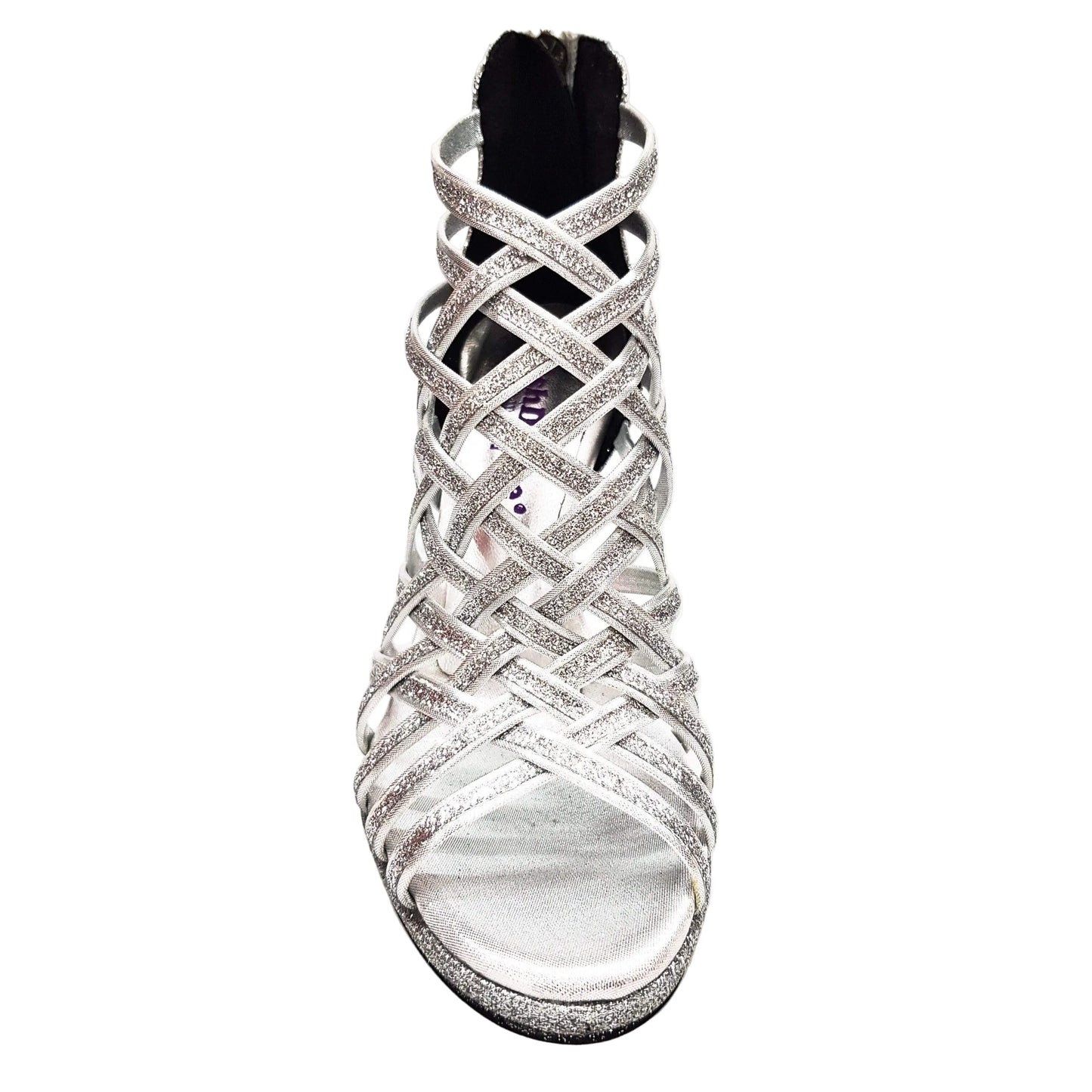 Scarpa da donna Wish Dance Shop INTRIGO 780 in glitter argento con tacco alto a spillo largo e plateau comodo.