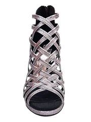 Carica immagine nella Galleria, Intrigo (780) - Scarpa da Donna in Glitter Carbon con Tacco a Spillo e Plateau
