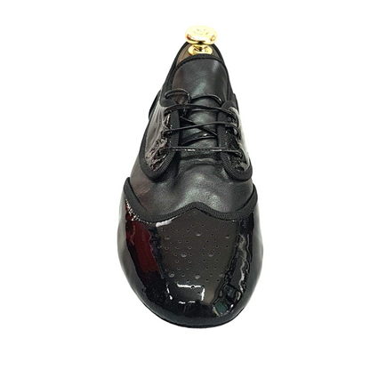 Scarpa jazz Gran Galà (Jazz 07) in pelle e vernice nera, design elegante e raffinato, marca Wish Dance Shop.