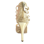 Carica immagine nella Galleria, Lussuria (779) - Scarpa da Donna in Pizzo Oro con Plateau e Tacco a Spillo e Plateau
