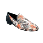 Load image into Gallery viewer, Serse (800B) - Men's Moccasin in Red Jungle Patterned Fabric with Black Suede Heel
