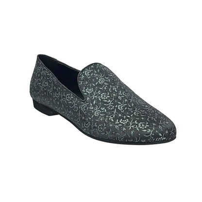 Mocassino da uomo Wish Dance Shop Serse (800) in tessuto veneziano fiorato verde scuro, dettaglio elegante e stile classico